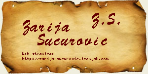 Zarija Šućurović vizit kartica